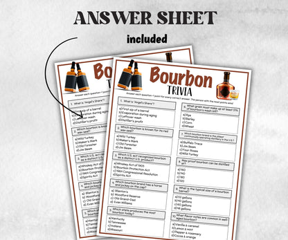Printable Bourbon Trivia, Riddles Quiz questions, Drinking pub game, Bachelor Whiskey Party, Derby Drink Tasting, Kentucky Race, Fathers Day-Holidays -TheHustlingCatLady-Party Games