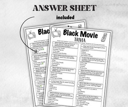 Black Movie trivia party Game, Black Culture Quiz, Black Movie, African American Game, Black History, Summer Icebreaker question, Adult Teen-Holidays -TheHustlingCatLady-Party Games