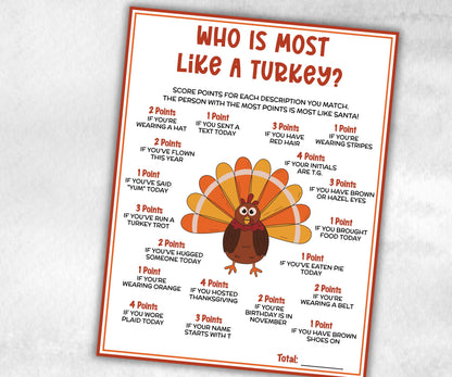 Who is Most Like a Turkey game, Friendsgiving Classroom Trivia Game for kids & adults, Turkey Trivia, Thanksgiving Party Game, Fall Turkey-Thanksgiving -TheHustlingCatLady-Party Games