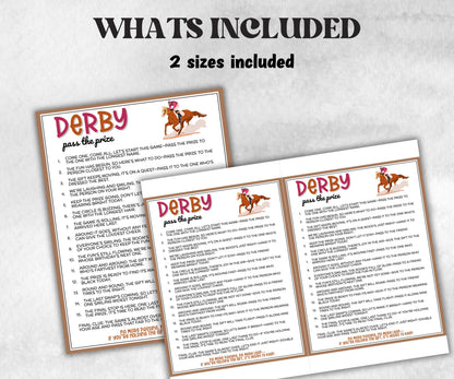 Kentucky Derby Pass The Prize, Left Right, KY Horse Race, Equestrian Southern Charm, interactive fun gift exchange, mingle conversation game-Holidays -TheHustlingCatLady-Party Games