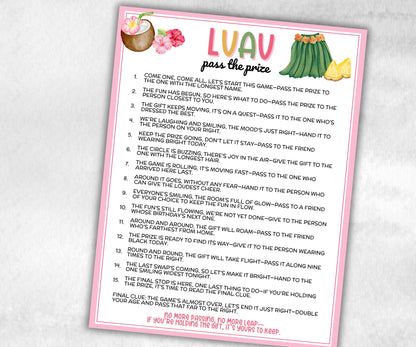 Hawaiian Luau Pass The Prize, Tropical Aloha, Tiki Summer, Hawaii Beach Vacation, Backyard BBQ Pool Party, fun gift exchange, outdoor party-Holidays -TheHustlingCatLady-Party Games
