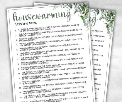Housewarming Party Pass the Prize, Adult Mix And Mingle Activity, Conversation Starters, interactive fun gift exchange, pass the gift rhyme-Holidays -TheHustlingCatLady-Party Games