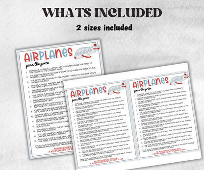 Airplane Pass the Prize, Aviation Party Activity, Airplanes Birthday Theme, interactive fun seniors gift exchange, mingle conversation game-Holidays -TheHustlingCatLady-Party Games