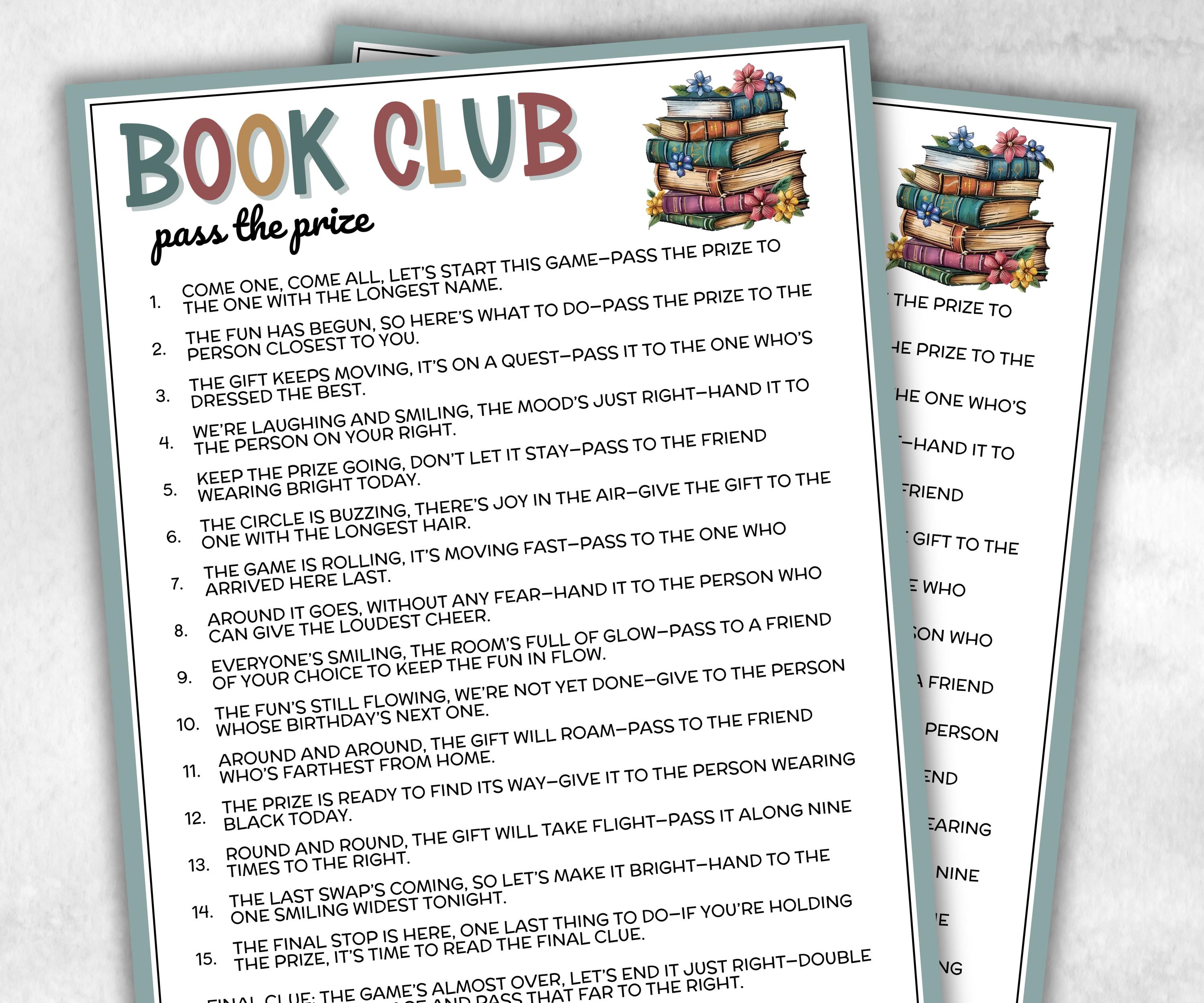 Book Club Pass The Prize, Left Right Game For Avid Readers, Library Goers, Ladies Luncheon, Brunch Gatherings, interactive fun gift exchange-Holidays -TheHustlingCatLady-Party Games
