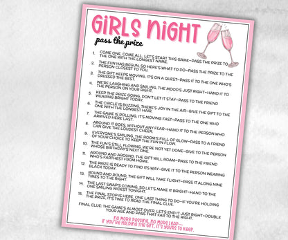 Girls Night Pass The Prize, Left To Right Game, Girl Friends, Ladies Night, Luncheon Brunch Tea interactive gift exchange, conversation game-Holidays -TheHustlingCatLady-Party Games