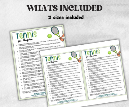 Tennis Pass The Prize, Indoor Outdoor, Grand Slam, Sports Athletic, interactive fun gift exchange, mingle conversation game, camp club mix-Holidays -TheHustlingCatLady-Party Games