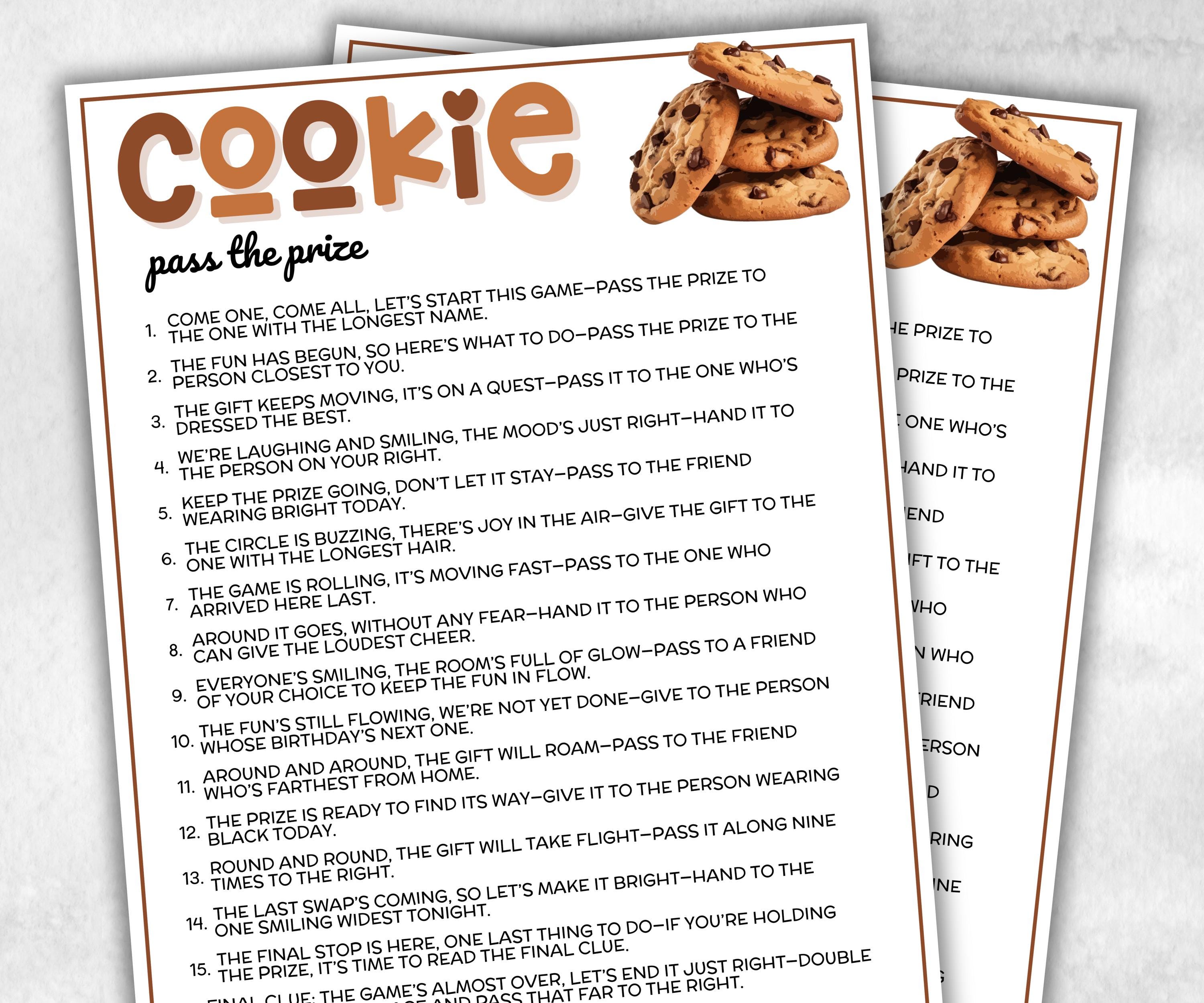Cookie Pass the Prize, Left Right Baby Shower, Cookie Theme Birthday Party, Church xmas game,Friendsmas Cookie party, fun gift exchange-Christmas -TheHustlingCatLady-Party Games