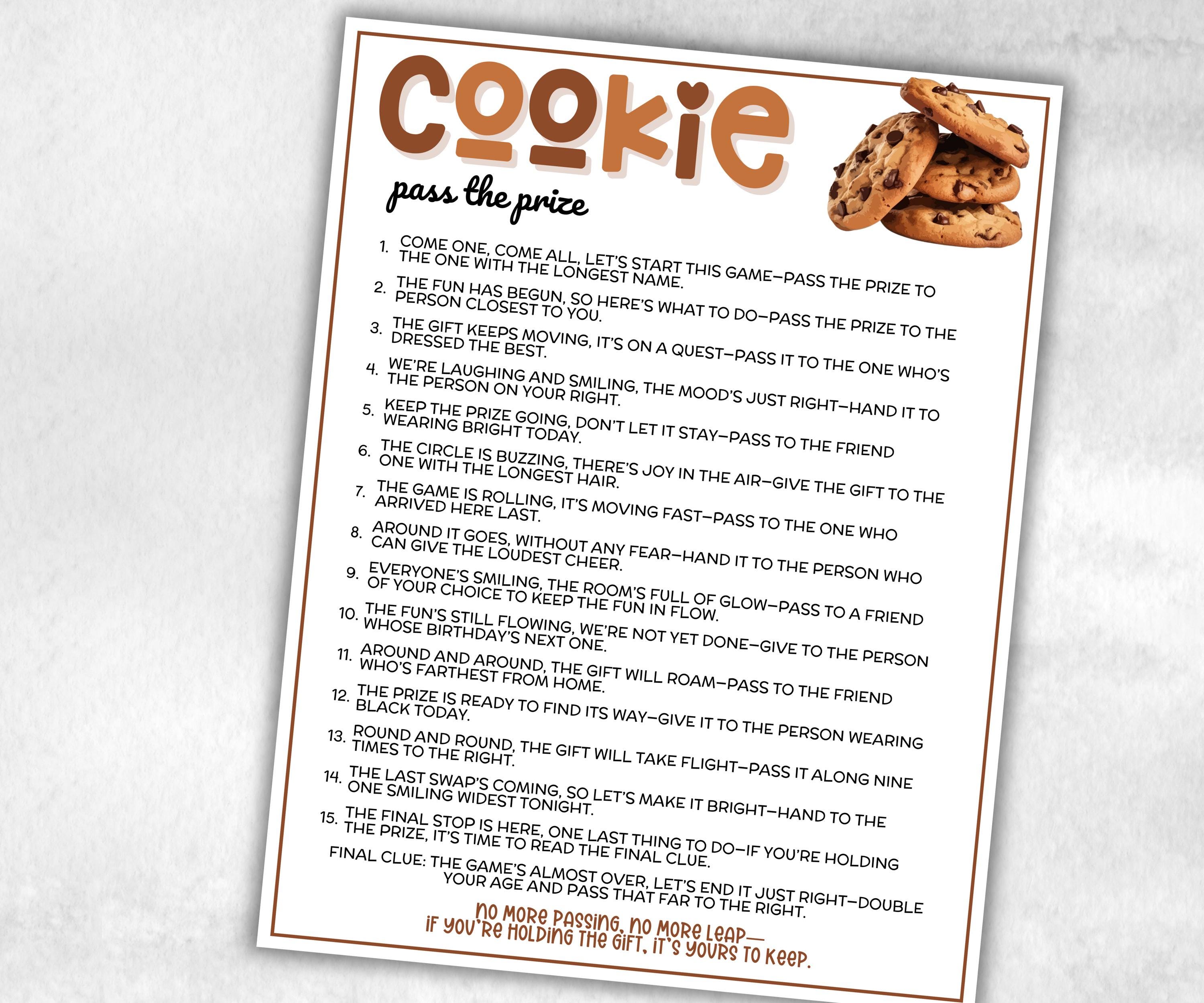 Cookie Pass the Prize, Left Right Baby Shower, Cookie Theme Birthday Party, Church xmas game,Friendsmas Cookie party, fun gift exchange-Christmas -TheHustlingCatLady-Party Games