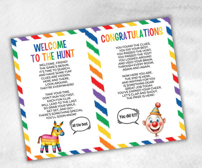 Kids birthday Indoor Treasure Hunt, group celebration activity, Preteens Puzzles, indoor scavenger hunt game, girl boy birthday party, Quiz-Holidays -TheHustlingCatLady-Party Games