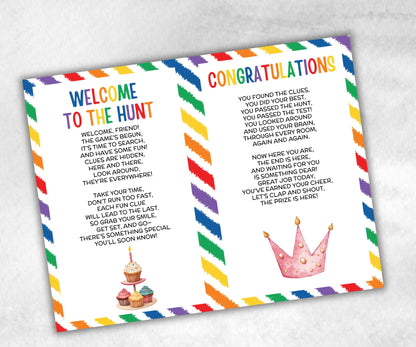 Teen birthday Indoor Treasure Hunt, group celebration activity, Preteens Puzzles, indoor scavenger hunt game, girl boy birthday party, Quiz-Holidays -TheHustlingCatLady-Party Games