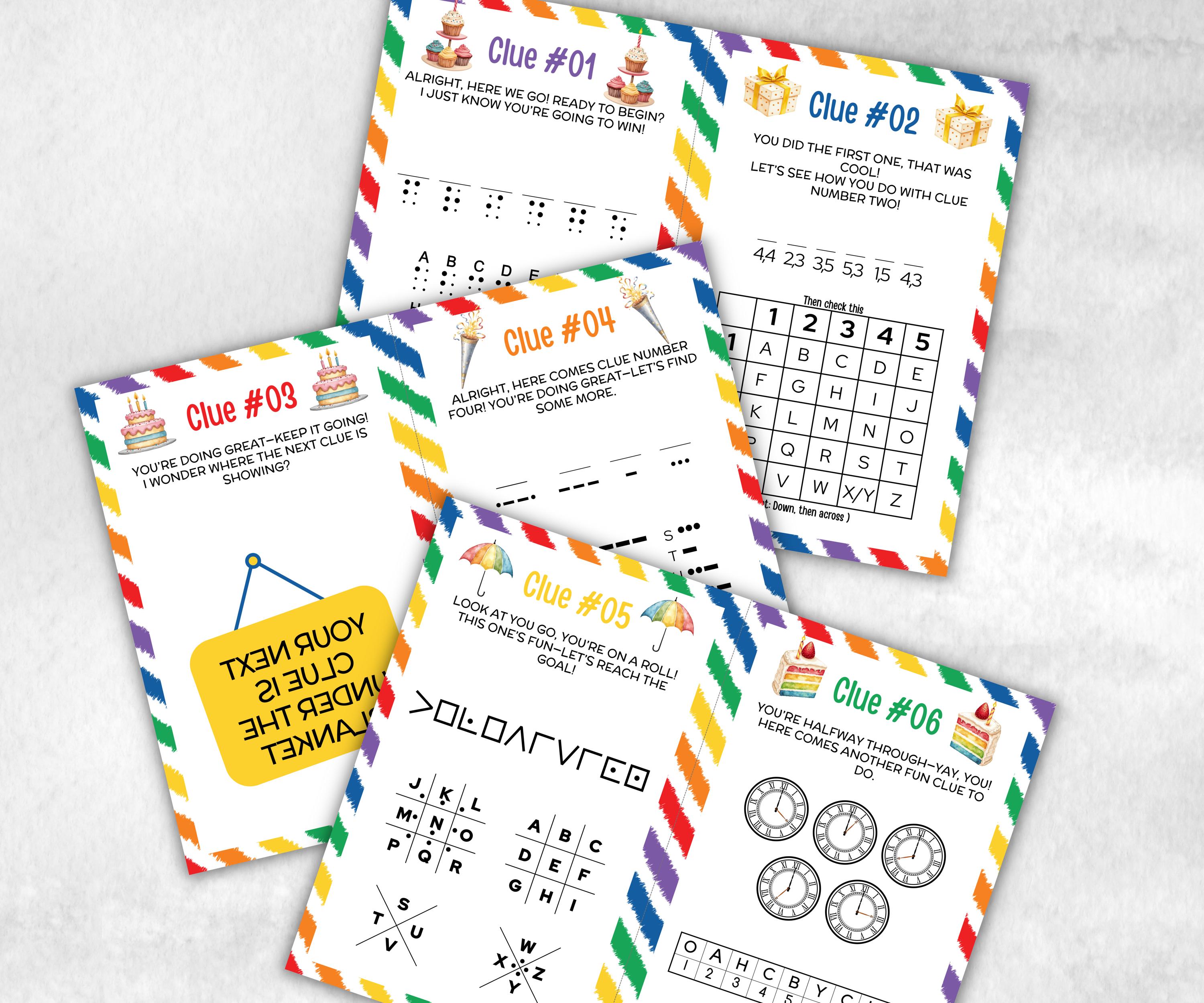Teen birthday Indoor Treasure Hunt, group celebration activity, Preteens Puzzles, indoor scavenger hunt game, girl boy birthday party, Quiz-Holidays -TheHustlingCatLady-Party Games