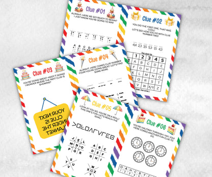 Teen birthday Indoor Treasure Hunt, group celebration activity, Preteens Puzzles, indoor scavenger hunt game, girl boy birthday party, Quiz-Holidays -TheHustlingCatLady-Party Games