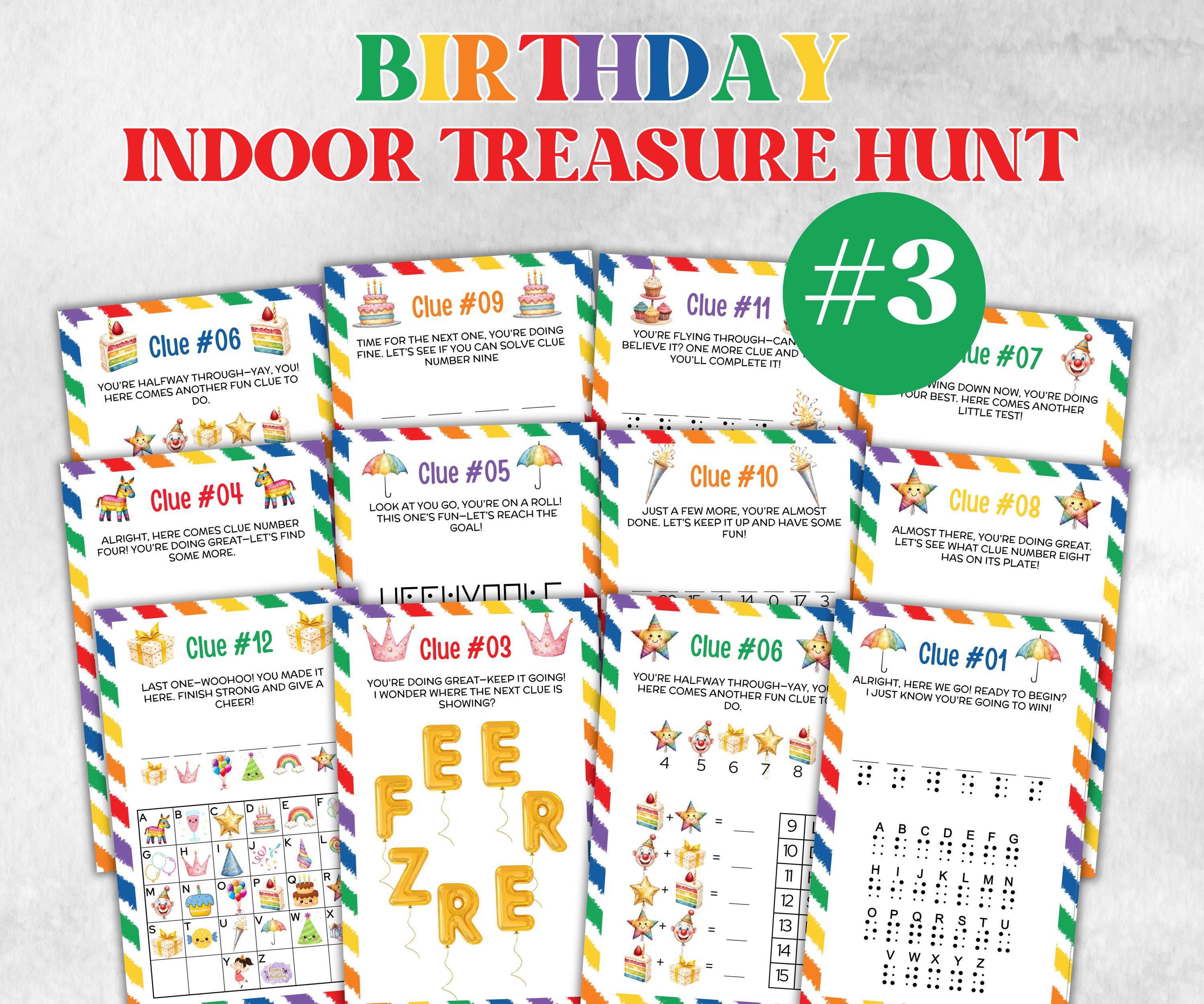 Tween birthday Indoor Treasure Hunt, group celebration activity, Preteens Puzzles, indoor scavenger hunt game, girl boy birthday party, Quiz-Holidays -TheHustlingCatLady-Party Games