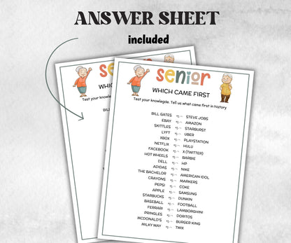 Senior Party Games Bundle, Family Game Night, senior conversations, Would you rather game, charades, most like a senior, Think Quick Trivia-Holidays -TheHustlingCatLady-Party Games