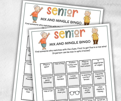 Senior Mix and Mingle Bingo, Family Game Night, Dementia Activity, Senior Party Games, Retirement Games, Senior Citizens, Nursing Home Games-Holidays -TheHustlingCatLady-Party Games