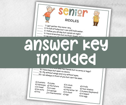 Senior fun Riddles, Family Game Night, Dementia Activity, Retirement Games, Senior Citizens, Nursing Home Game, Senior Living Party game-Holidays -TheHustlingCatLady-Party Games