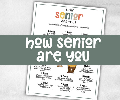 How senior are you, Family Game Night, Dementia Activity, Retirement Games, Senior Citizens, Nursing Home Game, Senior Living Party game-Holidays -TheHustlingCatLady-Party Games