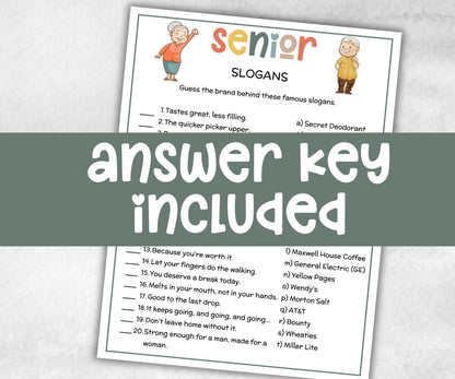 Senior Slogan game, Family Game Night, Dementia Activity, Retirement Games, Senior Citizens, Nursing Home Game, Senior Living Party game-Holidays -TheHustlingCatLady-Party Games