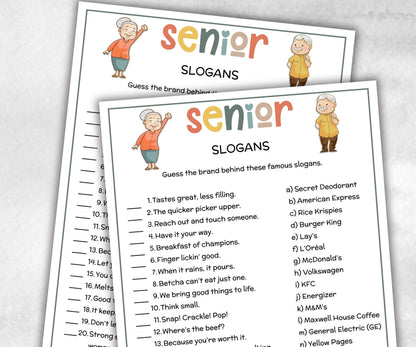 Senior Slogan game, Family Game Night, Dementia Activity, Retirement Games, Senior Citizens, Nursing Home Game, Senior Living Party game-Holidays -TheHustlingCatLady-Party Games