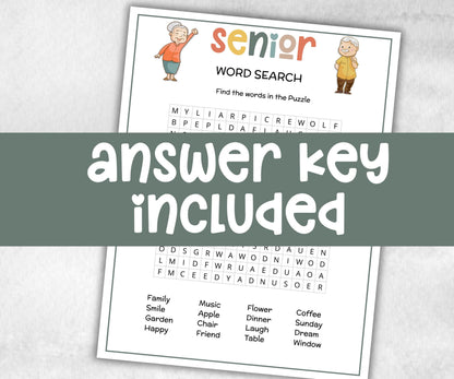 Senior Word Search, Family Game Night, Dementia Activity, Retirement Games, Senior Citizens, Nursing Home Game, Senior Living Party game-Holidays -TheHustlingCatLady-Party Games