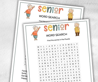 Senior Word Search, Family Game Night, Dementia Activity, Retirement Games, Senior Citizens, Nursing Home Game, Senior Living Party game-Holidays -TheHustlingCatLady-Party Games