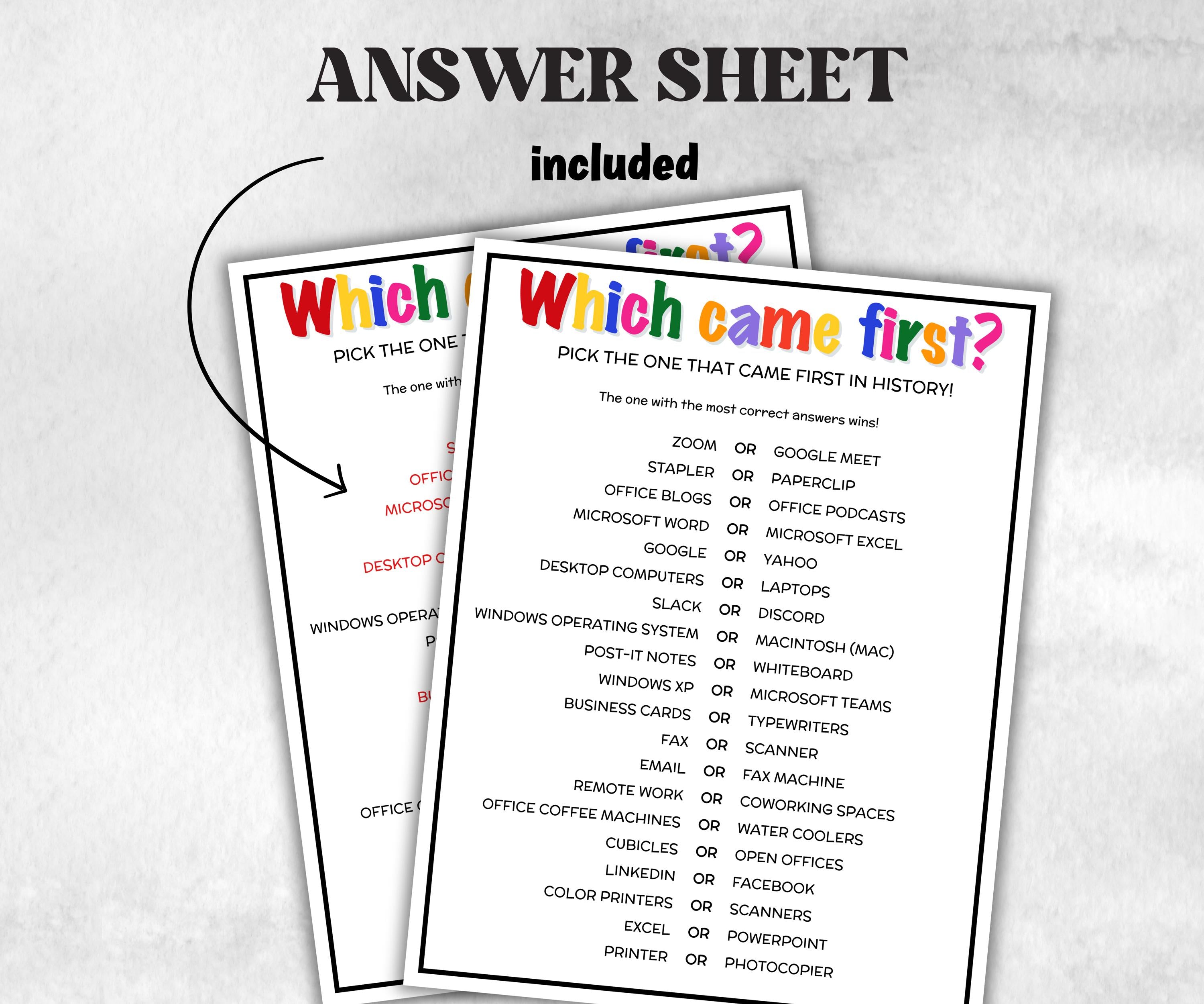 Which Came First, Summer Pop Culture Quiz, Match UpTrivia Game, , Senior Game night, family game activity, Kids Teen Adult party guess games-Holidays -TheHustlingCatLady-Party Games