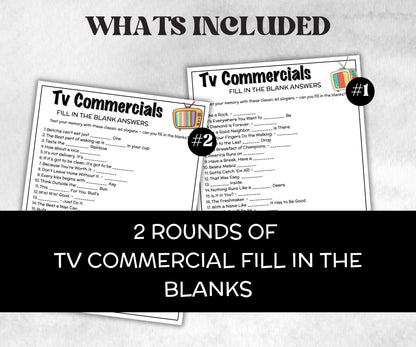 Slogan Trivia Game Bundle, TV Commercial Quiz, Cereal Slogan, Pop Culture, Family Game Night, Office Party, Kids Teen Adults, Trivia Night-Holidays -TheHustlingCatLady-Party Games