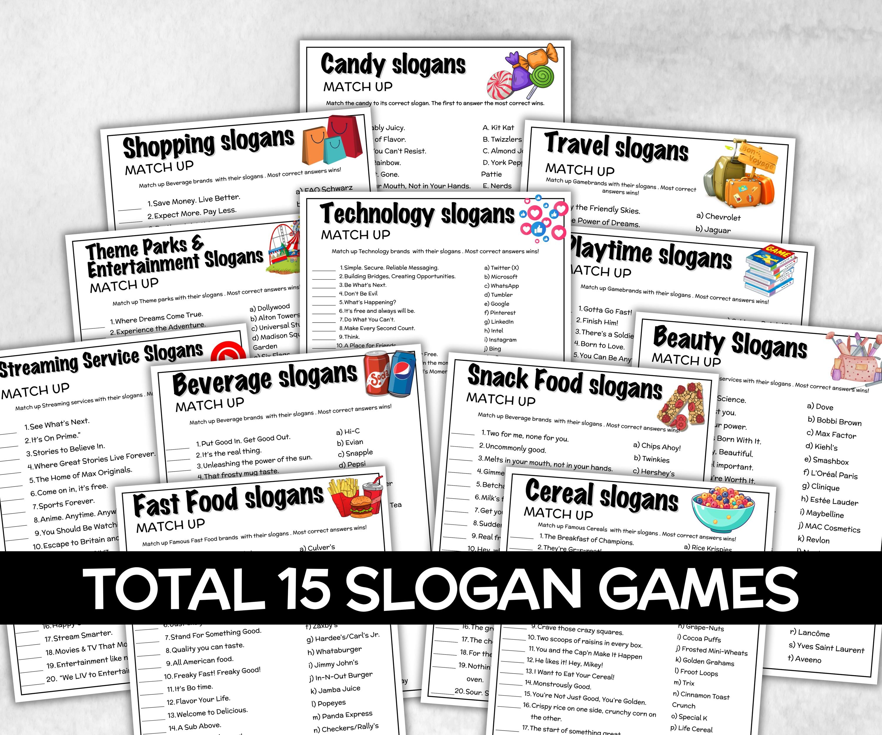 Commercial Slogan Trivia Bundle, TV Commercial Quiz, Fast Food Slogan, Pop Culture, Family Game Night, Office Party, Kids Teen Adult, Trivia-Holidays -TheHustlingCatLady-Party Games