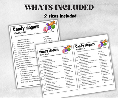 Candy Slogans Trivia, TV Commercial Quiz, Cereal Slogan, Pop Culture, Family Game Night, Office Party, Kids Teens Adult halloween, christmas-Holidays -TheHustlingCatLady-Party Games