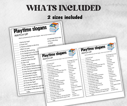 Game Brands Playtime SloganTrivia, TV Commercial Quiz, Game Slogan, Pop Culture, Family Game Night, Office Party, Kids Teens Adult,halloween-Holidays -TheHustlingCatLady-Party Games