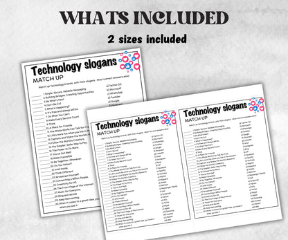 Technology Slogan Trivia, TV Commercial Trivia, Office Party, Teens Adult,Ad Slogan Match Up Quiz game, social media trivia, Internet Quiz-Holidays -TheHustlingCatLady-Party Games