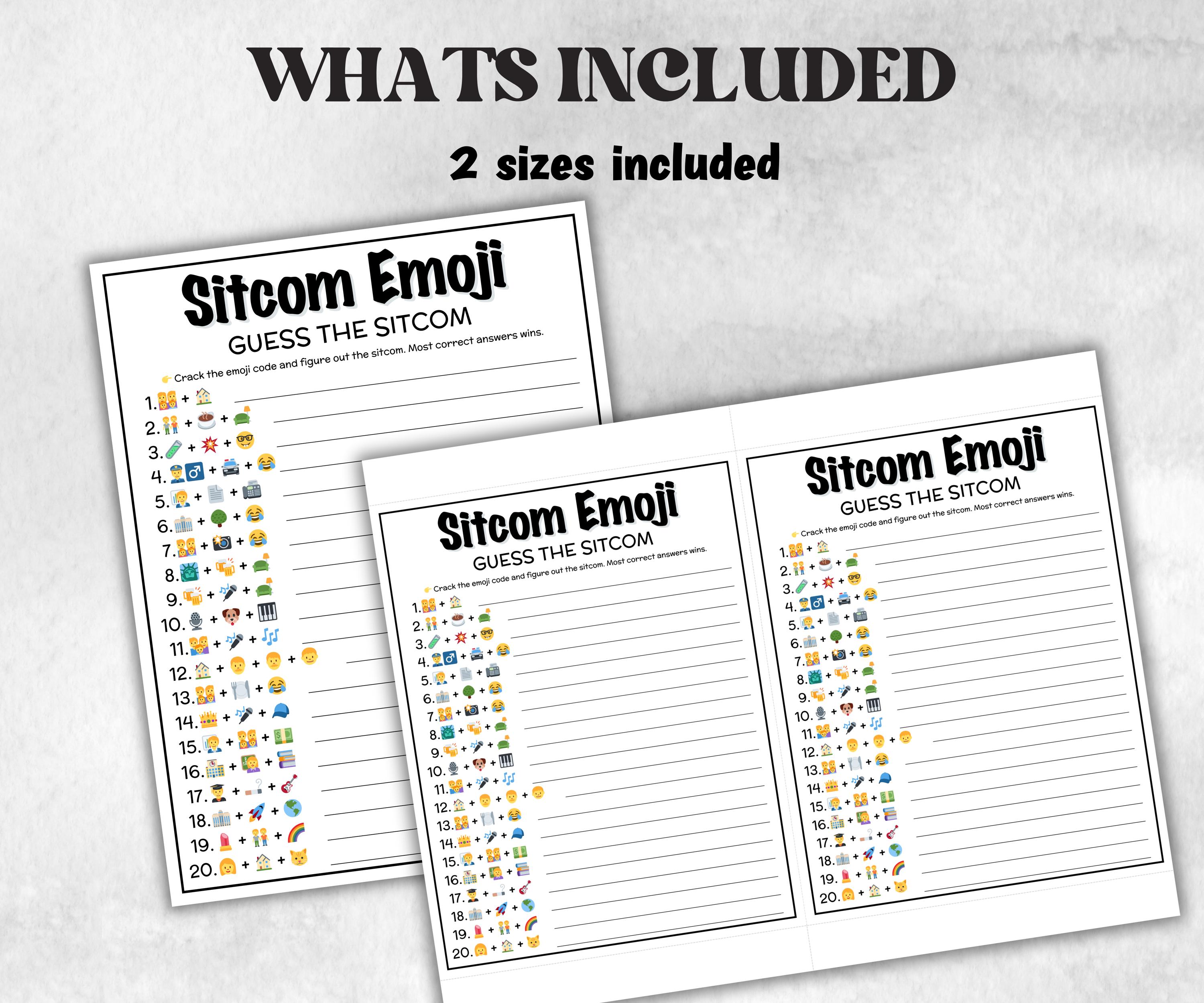 TV Sitcom Emoji trivia party, Trivia Quiz, family activity, Friendsgiving, xmas family reunion, tv show theme trivia, 80s 90s black sitcom-Holidays -TheHustlingCatLady-Party Games