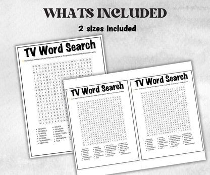 TV Sitcom Word Search trivia, Trivia Quiz, family activity, Friendsgiving, xmas family reunion, tv show theme trivia, 80s 90s black sitcom-Holidays -TheHustlingCatLady-Party Games