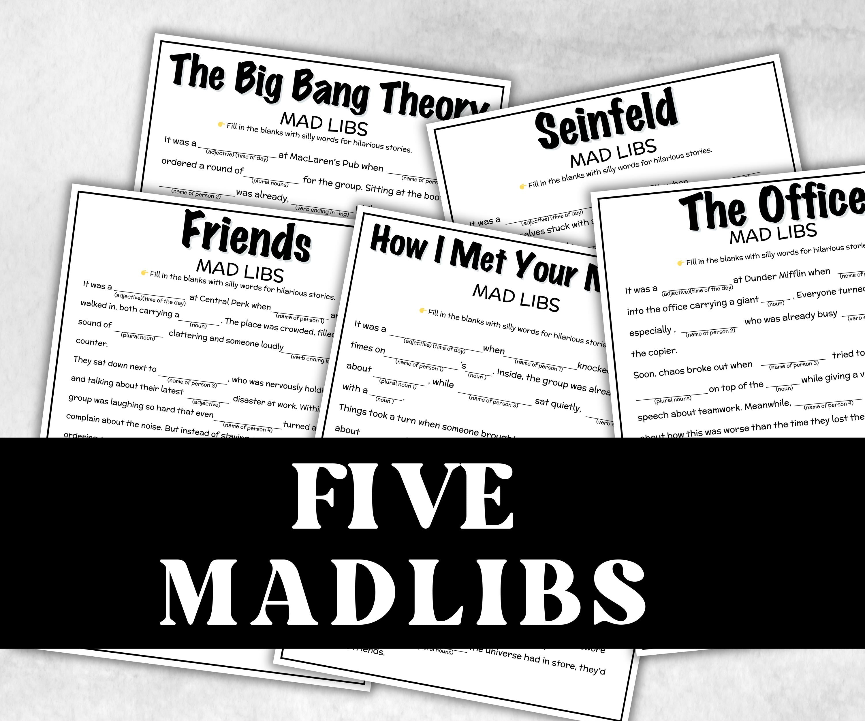 TV Sitcom trivia Bundle, Trivia Quiz, family activity, Friendsgiving, xmas family reunion, tv show theme trivia, bachelorette night fun game-Holidays -TheHustlingCatLady-Party Games