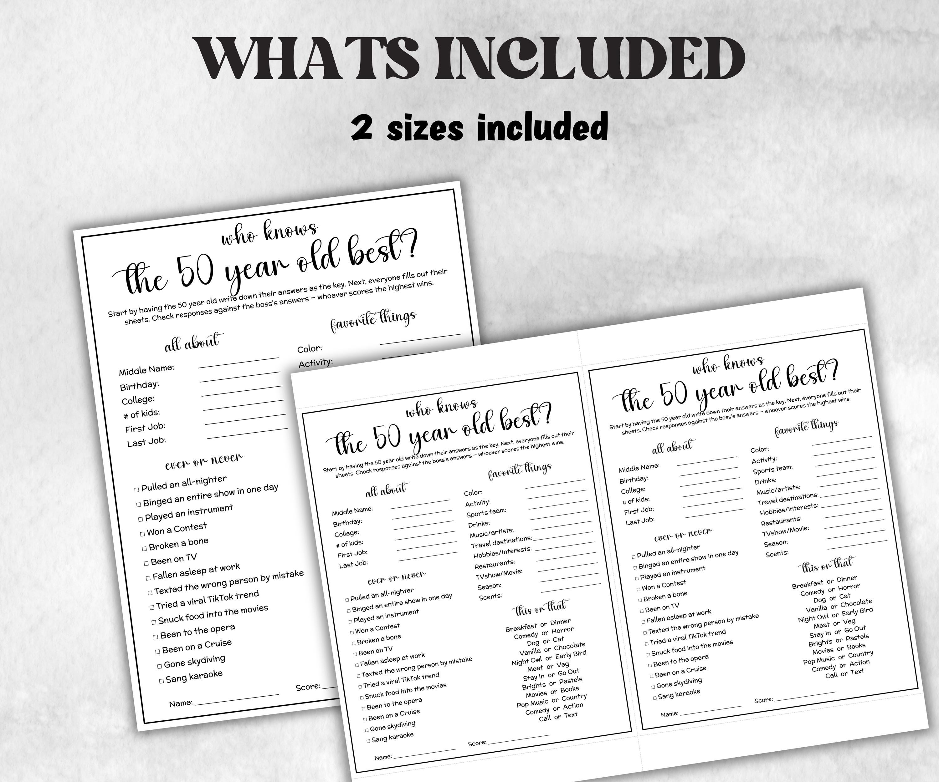 50th Birthday Game Idea, 50 year old 1975, who knows him her best, who knows her best, 50th BDay Party Decorations, vintage 1975 birthday-Holidays -TheHustlingCatLady-Party Games