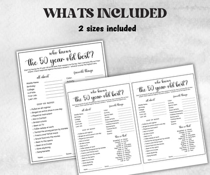 50th Birthday Game Idea, 50 year old 1975, who knows him her best, who knows her best, 50th BDay Party Decorations, vintage 1975 birthday-Holidays -TheHustlingCatLady-Party Games