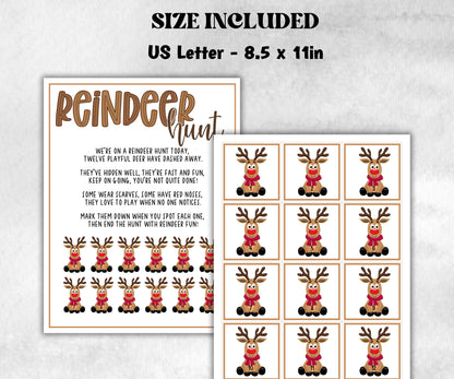 Reindeer scavenger hunt game, kids Reindeer games, xmas scavenger hunt, kids teens seniors, birthday themed party, school classroom games-Christmas -TheHustlingCatLady-Party Games