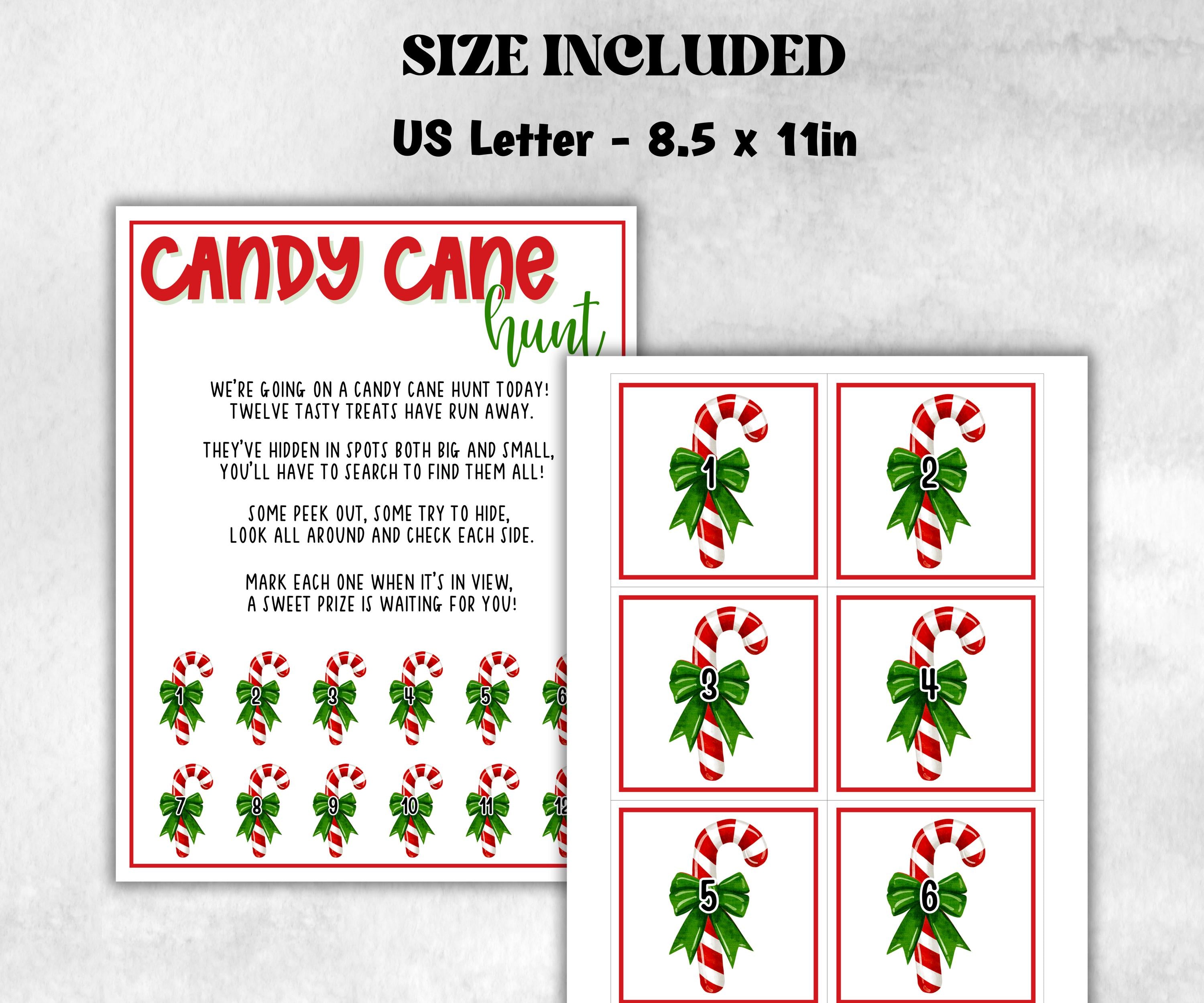 Candy Cane scavenger hunt game, kids Candy cane games, xmas scavenger hunt, kids teens seniors, birthday themed party, school classroom game-Christmas -TheHustlingCatLady-Party Games