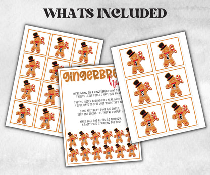 Gingerbread scavenger hunt game, kids gingerbread game, xmas scavenger hunt, kids teens senior, birthday themed party, school classroom game-Christmas -TheHustlingCatLady-Party Games