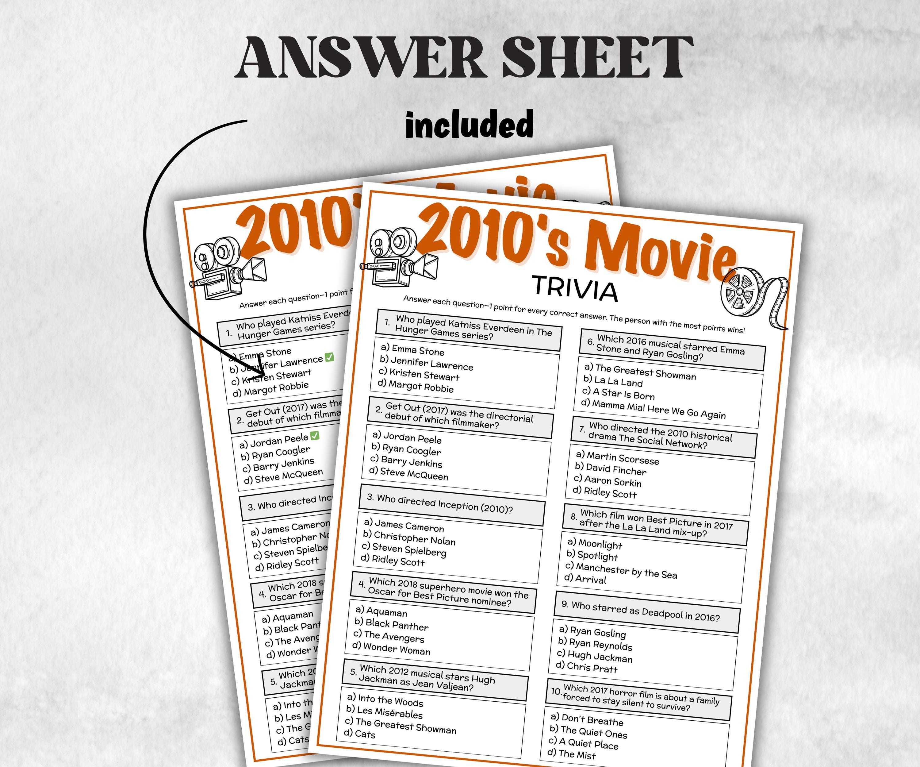 Decades Movie Trivia Bundle, kid teen adult Movie Quiz, Silver Screen Movie Quote Trivia, Birthday party, Movie Award Ceremony, group game-Holidays -TheHustlingCatLady-Party Games