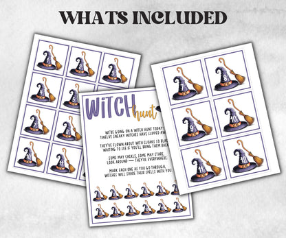 Witch scavenger hunt game, fun spooky clue hunt, trick or treat, ghost bones game, kids witch games, halloween cauldron scavenger party-Halloween Printables -TheHustlingCatLady-Party Games