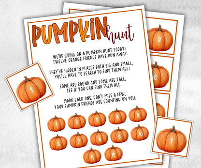 Pumpkin scavenger hunt game, fall harvest hunt, thanksgiving game, autumn home hunt,fall neighborhood, family game night, treasure hunt clue-Thanksgiving -TheHustlingCatLady-Party Games