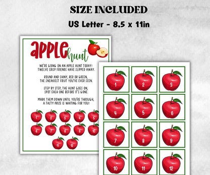 Apple scavenger hunt game, fall harvest hunt, thanksgiving game, autumn home hunt, fall neighborhood, family game night, scavenger hunt clue-Thanksgiving -TheHustlingCatLady-Party Games