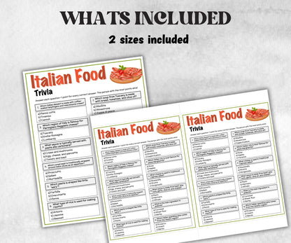 Italian Food Trivia, Family Game Night, Italian Baby Shower, Pizza Pasta Dinner Party, Pasta Party, Games For Seniors, Italian Food Cooking-Holidays -TheHustlingCatLady-Party Games