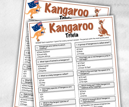 Kangaroo Trivia, Road Trip, Big Things Australia, Australian BBQ, Aussie Party, Aussie Pub Trivia, Iconic Australian, animal Quiz-Holidays -TheHustlingCatLady-Party Games