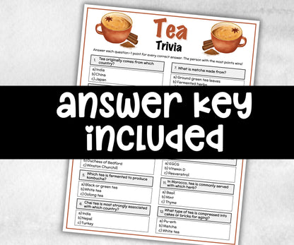 Tea Trivia, Tea Party Birthday Activities,Afternoon Tea Party, Garden Tea Party, Ladies Tea Party, Womens Ministry, Kids Tea Party Etiquette-Holidays -TheHustlingCatLady-Party Games