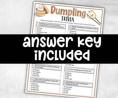 Dumpling Trivia, Asian Theme Birthday, Senior Trivia Night, summer Spring, Sunday School, Women Ministry, Chinese Baby Shower, xiao long bao-Holidays -TheHustlingCatLady-Party Games