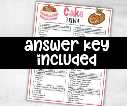 Printable Cake Trivia, Cake Theme Birthday, Senior Trivia Night, summer Spring, Sunday School, Women Ministry, Sweets Baby Shower, Sprinkles-Holidays -TheHustlingCatLady-Party Games