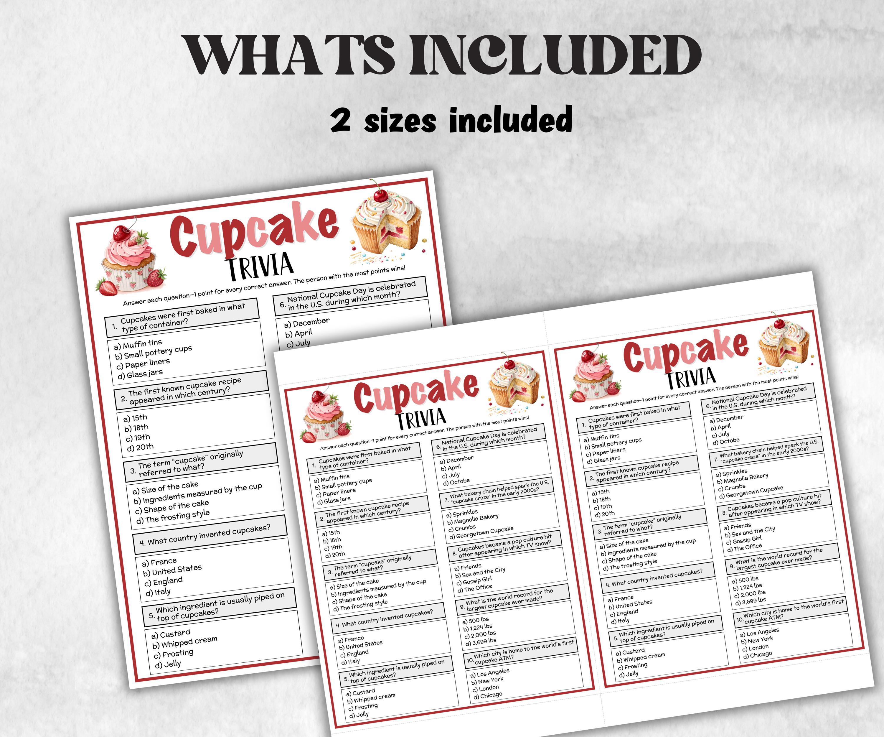 Cupcake Trivia, Winter Theme Birthday, Seniors Trivia Night, Sunday School, Women Ministry, xmas family reunion, fall autumn game, berries-Holidays -TheHustlingCatLady-Party Games