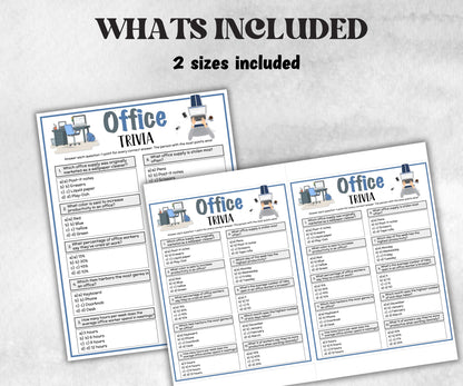 Office Trivia, office Theme Birthday, Seniors Trivia Night, Sunday School, Women Ministry, xmas family reunion, fall autumn game, coworkers-Holidays -TheHustlingCatLady-Party Games
